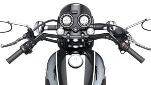 The Kawasaki Meguro K3 motorycle viewed from upside.